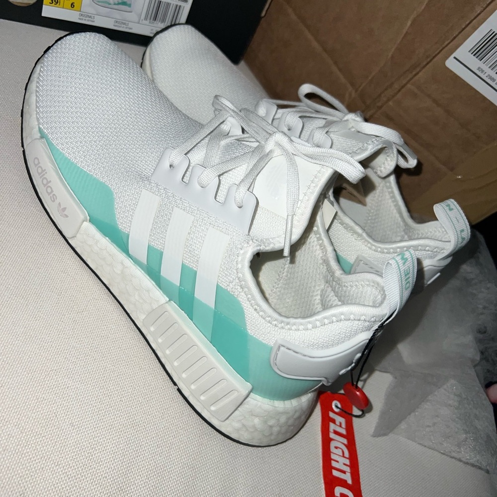 White & Turquoise Adidas NMD